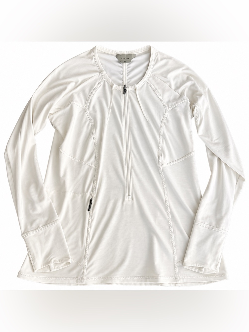 Athleta Men’s White Full-Zip Performance Pullover